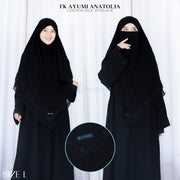 French Khimar Ayumi Anatolia Size L Sifon Silk Jetblack by Alsyahra Exclusive
