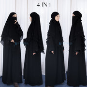French Khimar Ayumi Anatolia Size L Sifon Silk Jetblack by Alsyahra Exclusive
