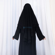 French Khimar Ayumi Anatolia Size L Sifon Silk Jetblack by Alsyahra Exclusive