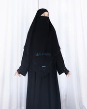 French Khimar Ayumi Anatolia Size L Sifon Silk Jetblack by Alsyahra Exclusive