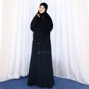 French Khimar Ayumi Anatolia Size L Sifon Silk Jetblack by Alsyahra Exclusive