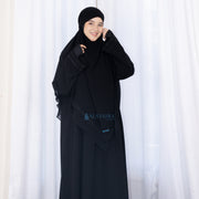 French Khimar Ayumi Anatolia Size L Sifon Silk Jetblack by Alsyahra Exclusive