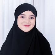 French Khimar Ayumi Anatolia Size L Sifon Silk Jetblack by Alsyahra Exclusive