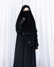 French Khimar Ayumi Anatolia Size L Sifon Silk Jetblack by Alsyahra Exclusive