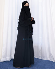 French Khimar Ayumi Anatolia Size L Sifon Silk Jetblack by Alsyahra Exclusive