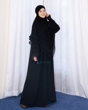 French Khimar Ayumi Anatolia Size L Sifon Silk Jetblack by Alsyahra Exclusive
