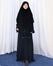 French Khimar Ayumi Anatolia Size L Sifon Silk Jetblack by Alsyahra Exclusive