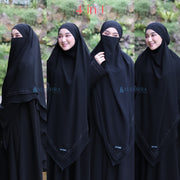 French Khimar Ayumi Anatolia Size XL Sifon Silk Jetblack Alsyahra Exclusive