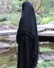 French Khimar Ayumi Anatolia Size XL Sifon Silk Jetblack Alsyahra Exclusive