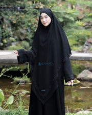 French Khimar Ayumi Anatolia Size XL Sifon Silk Jetblack Alsyahra Exclusive