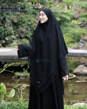 French Khimar Ayumi Anatolia Size XL Sifon Silk Jetblack Alsyahra Exclusive