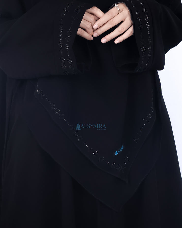 French Khimar Ayumi Anatolia Size XL Sifon Silk Jetblack Alsyahra Exclusive