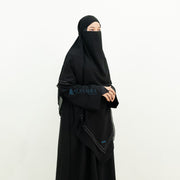 Alsyahra Exclusive French Khimar Ayumi Andalusia Sifon Silk Jetblack Size XL