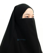 Alsyahra Exclusive French Khimar Ayumi Andalusia Sifon Silk Jetblack Size XL