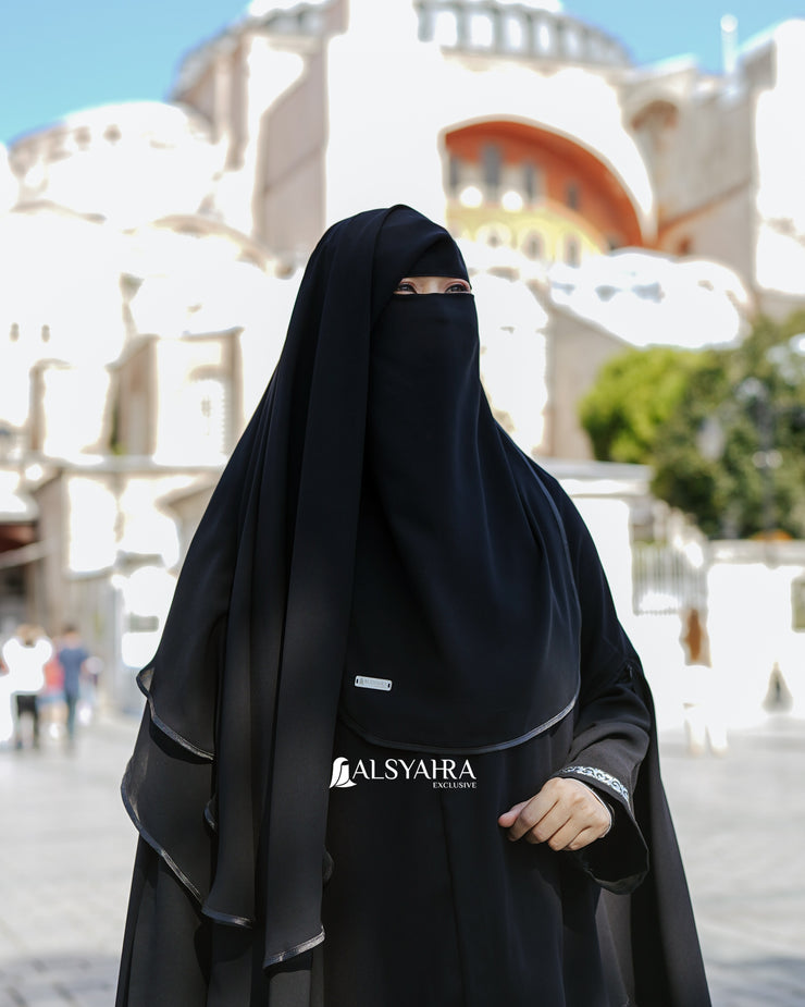 Niqab Yaman Bisban 2 Layer Size M Sifon Jetblack Alsyahra Exclusive