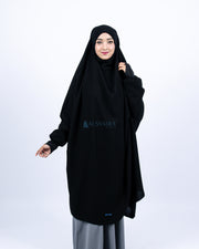 French Khimar Zahira XXL Jetblack Alsyahra Exclusive