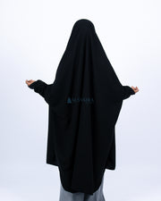 French Khimar Zahira XXL Jetblack Alsyahra Exclusive