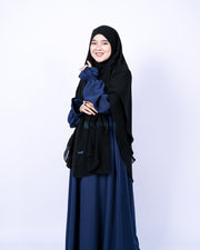 French Khimar Handless Fatimah Sifon Silk Jetblack 2 Layer Alsyahra Exclusive L
