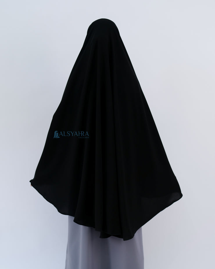 Set Khimar Syari Handzipper XL Jetblack Alsyahra Exclusive