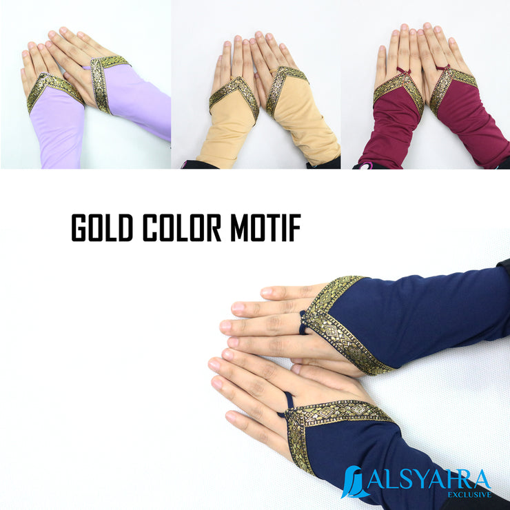 Manset Handsock Cincin Stripe Motif Warna Gold Premium Alsyahra