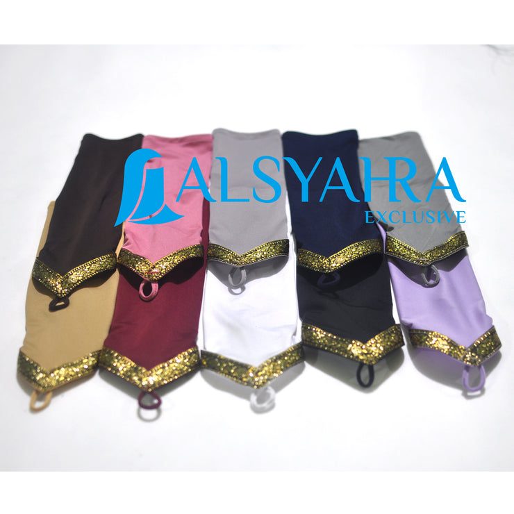 Manset Handsock Cincin Stripe Motif Warna Gold Premium Alsyahra
