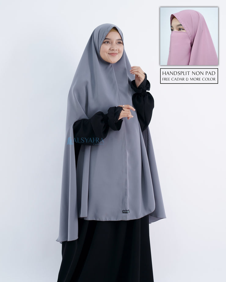 Set Khimar Syari Handsplit Non Pad Cadar Tali Luxury Wolfis Alsyahra Exclusive