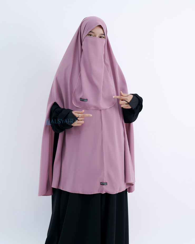 Set Khimar Syari Handsplit Non Pad Cadar Tali Luxury Wolfis Alsyahra Exclusive