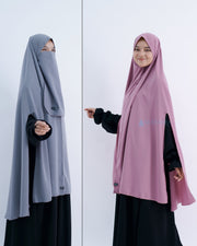 Set Khimar Syari Handsplit Non Pad Cadar Tali Luxury Wolfis Alsyahra Exclusive