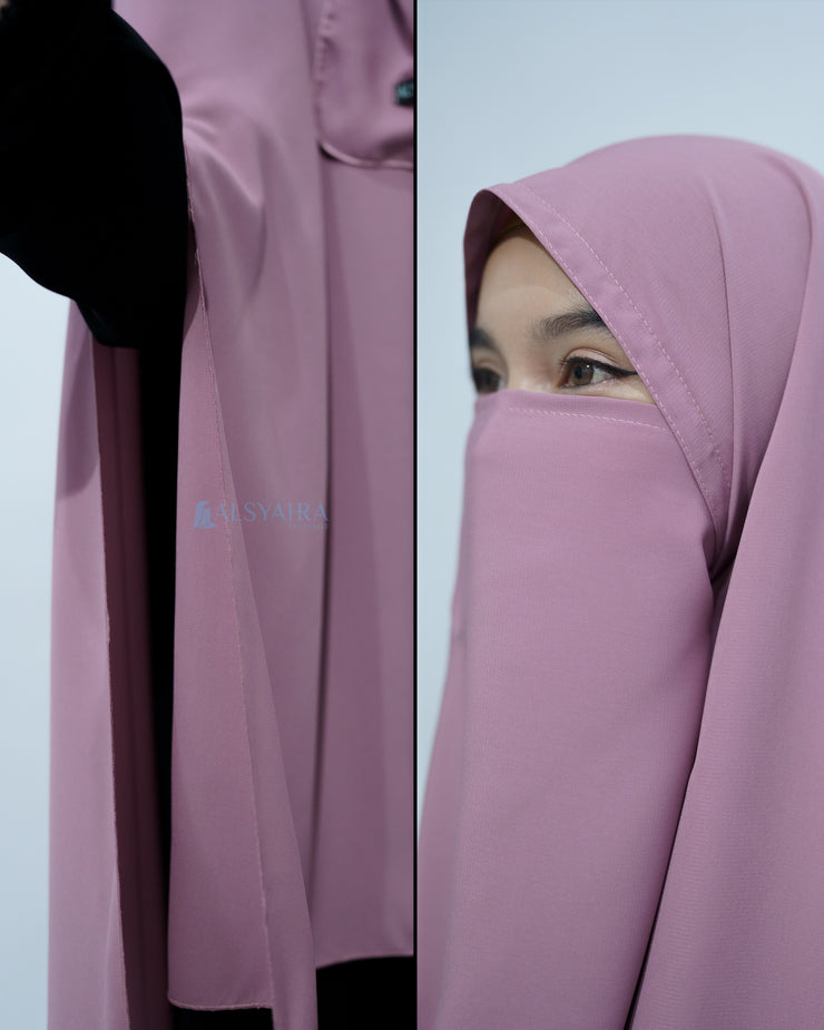 Set Khimar Syari Handsplit Non Pad Cadar Tali Luxury Wolfis Alsyahra Exclusive