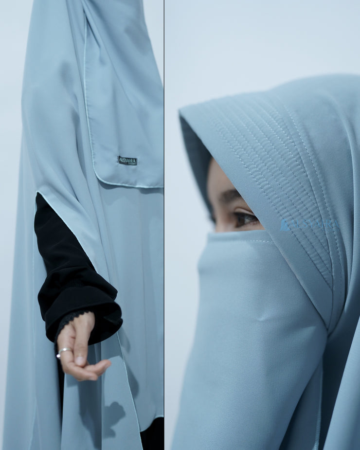 Set Khimar Syari Handsplit Pad Cadar Tali Luxury Wolfis Alsyahra Exclusive