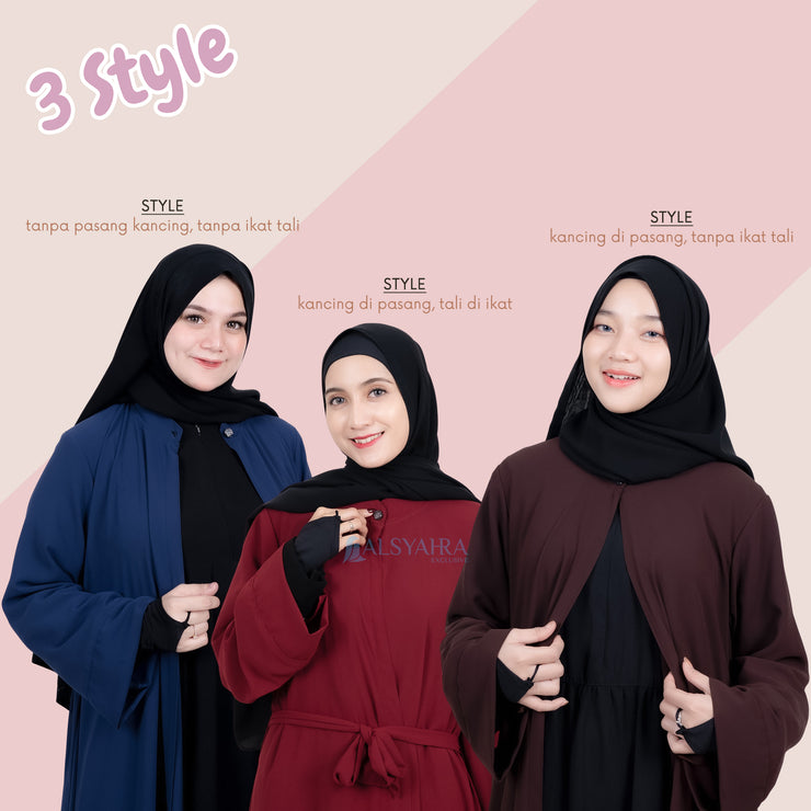 Long Outer Syari Cardigan Humaira Premium by Alsyahra Exclusive