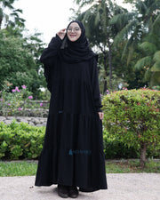 Alsyahra Exclusive Gamis Abaya Syari Salasa Jamila Jetblack