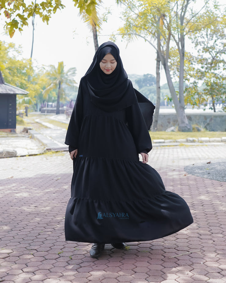 Alsyahra Exclusive Gamis Abaya Syari Salasa Jamila Jetblack