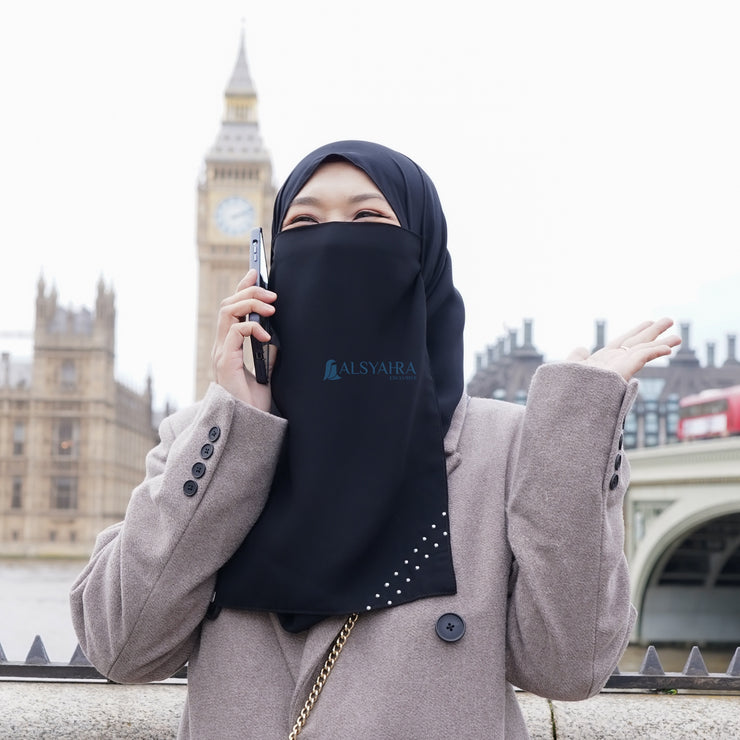 Alsyahra Exclusive Cadar Tali Andalusia Sifon Silk Jetblack