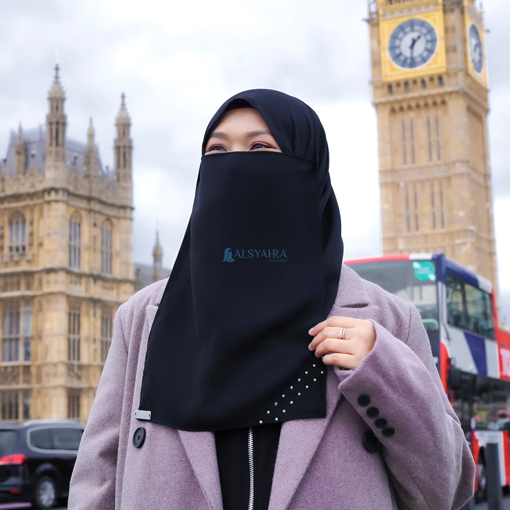 Alsyahra Exclusive Cadar Tali Andalusia Sifon Silk Jetblack