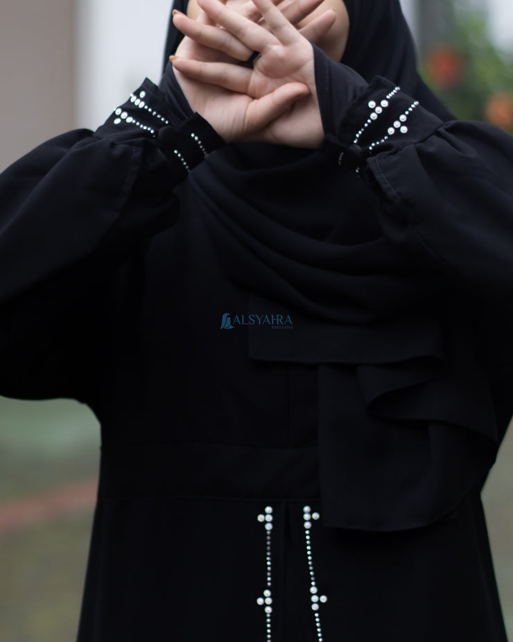 Alsyahra Exclusive Gamis Abaya Kapadokya Sifon Silk Jetblack