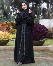 Alsyahra Exclusive Gamis Abaya Muzdalifah Sifon Silk Jetblack