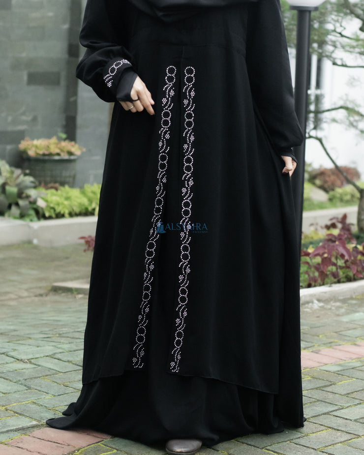 Alsyahra Exclusive Gamis Abaya Muzdalifah Sifon Silk Jetblack