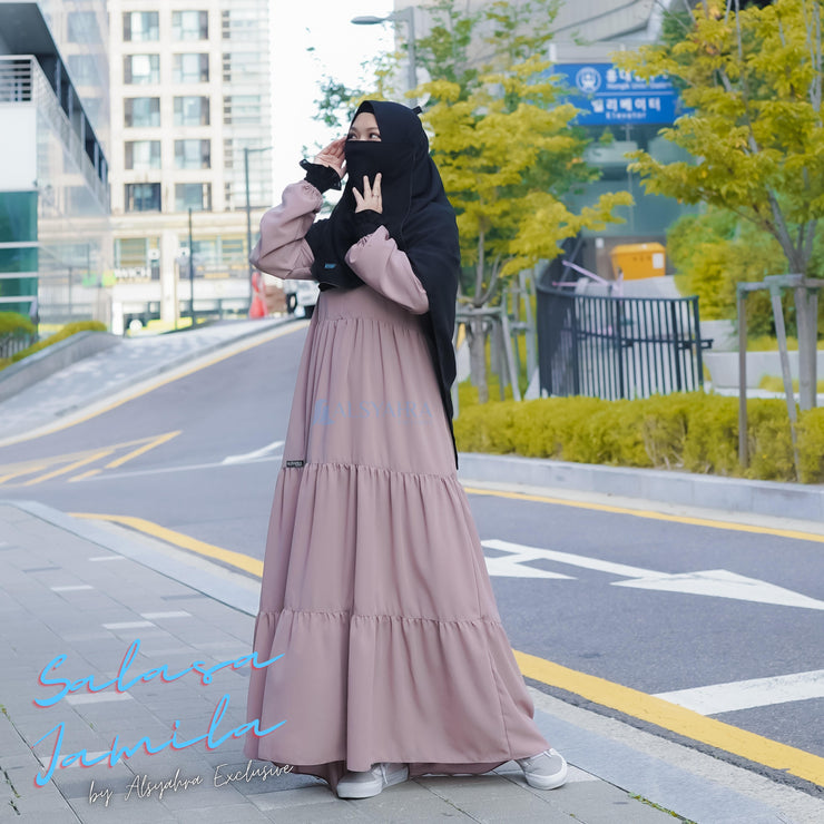Alsyahra Exclusive Gamis Abaya Syari Salasa Jamila Platinum Wolfis