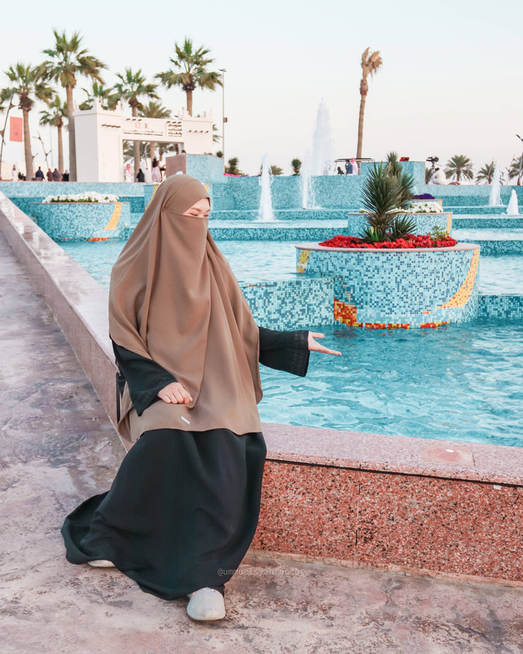Alsyahra Exclusive French Khimar Handless Fatimah Size XL Soft Crown Exclusive