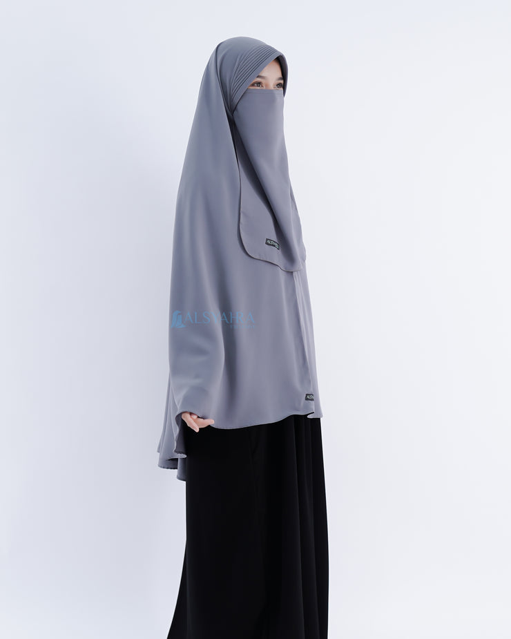 Set Khimar Pad Syari Size XL Cadar Tali Luxury Wolfis Alsyahra Exclusive