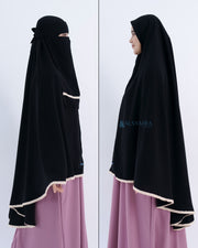 Alsyahra Exclusive Set Khimar Halimah Niqab Bandana Jetblack