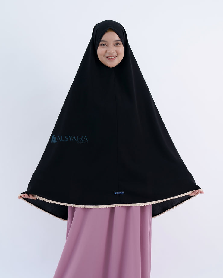 Alsyahra Exclusive Set Khimar Halimah Niqab Bandana Jetblack