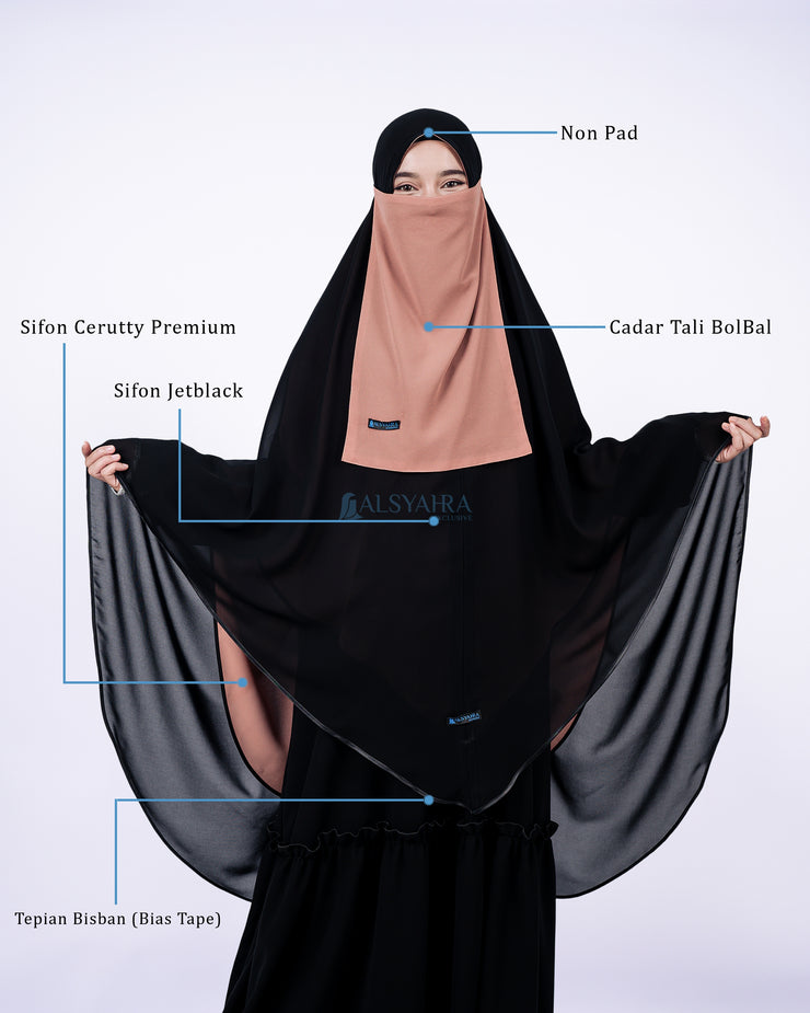 Set Khimar Maleeka Bisban Queen BolBal 2 Material Alsyahra Exclusive XL