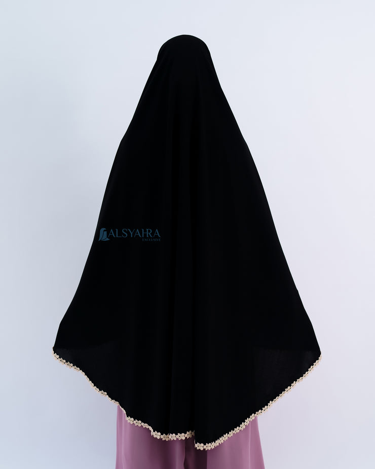 Alsyahra Exclusive Set Khimar Nailah Niqab Bandana Poni Jetblack