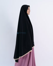 Alsyahra Exclusive Set Khimar Nailah Niqab Bandana Poni Jetblack