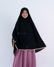 Alsyahra Exclusive Set Khimar Nailah Niqab Bandana Poni Jetblack