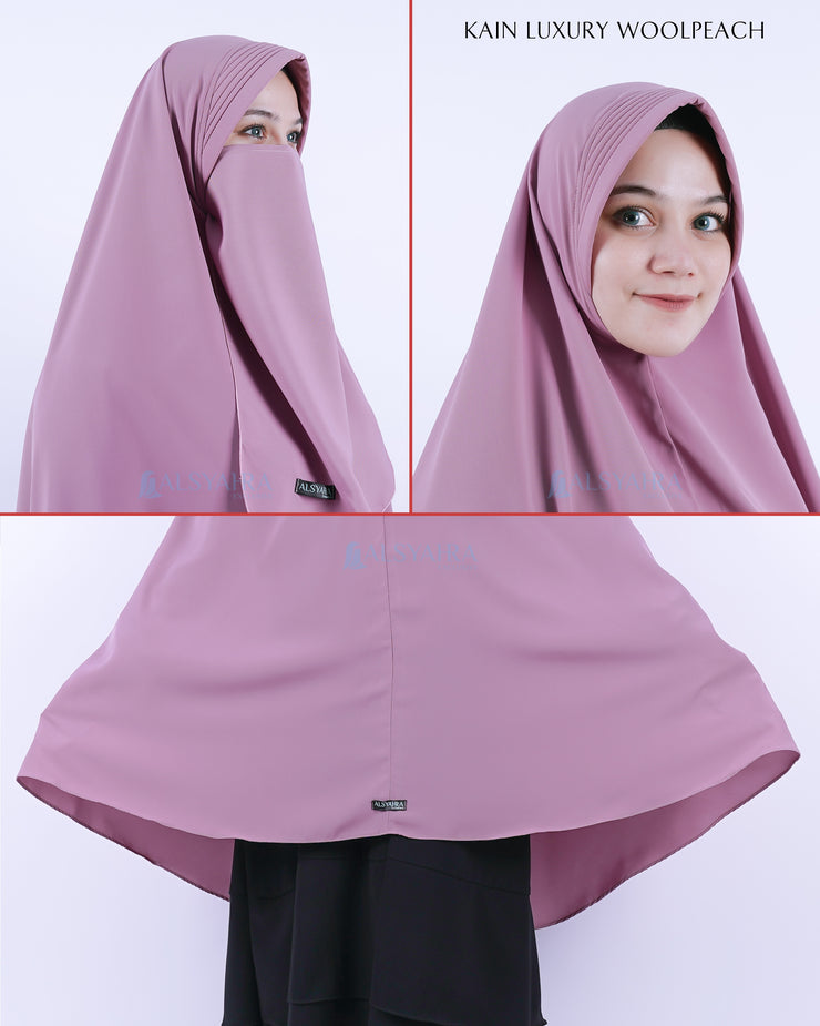 Set Khimar Pad Syari Size XXL Cadar Tali Luxury Wolfis Alsyahra Exclusive