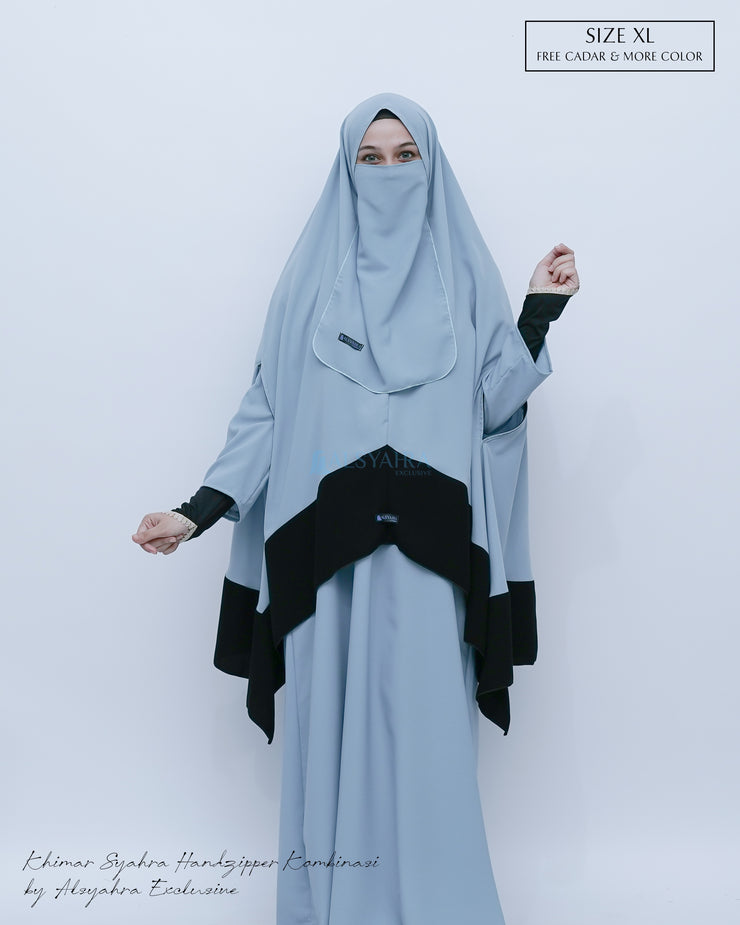 Set Khimar Syahra Handzipper Kombinasi by Alsyahra Exclusive XL