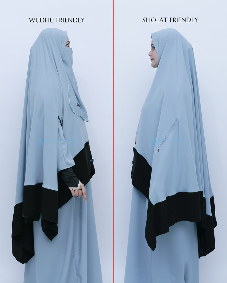 Set Khimar Syahra Handzipper Kombinasi by Alsyahra Exclusive XL